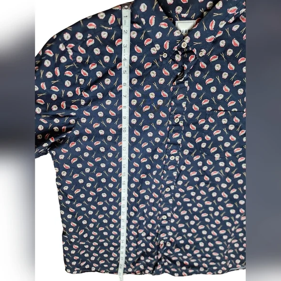 ROWM Sushi Print Cotton Button Down, XL - Picture 5 of 7